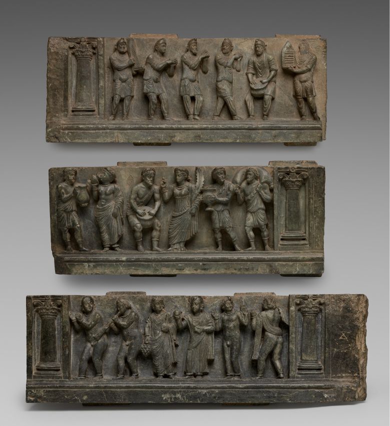 Gandharan frieze of dancers and musicians